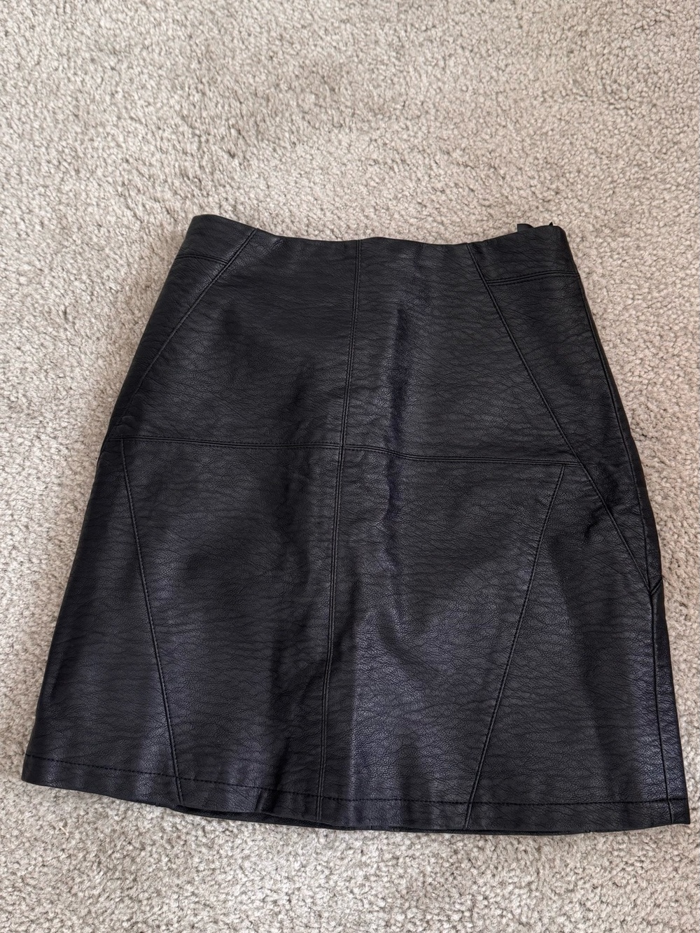 H&M Black Faux Leather Mini Skirt